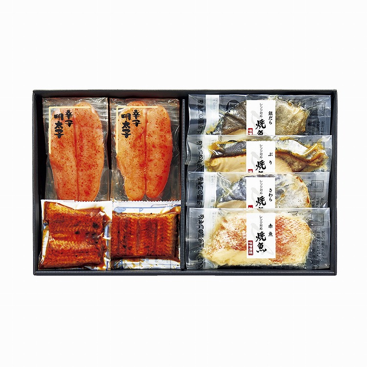 明太子とレンジ対応鰻蒲焼・焼魚詰合せ