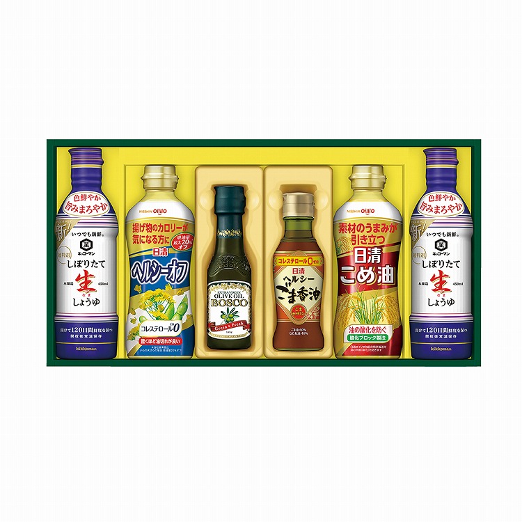 日清バラエティオイル＆キッコーマンしぼりたて生しょうゆギフト