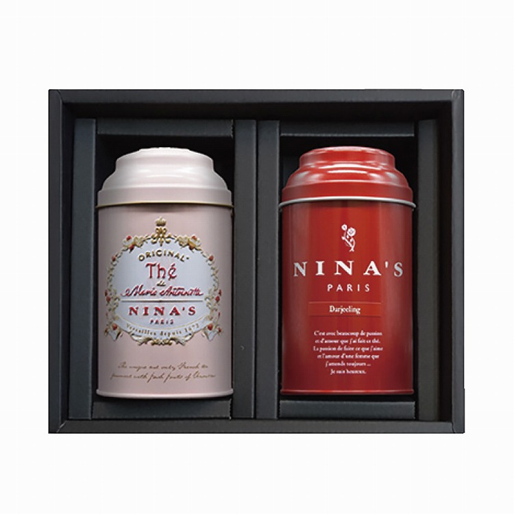 リーフティーセット　缶（赤×ピンク）